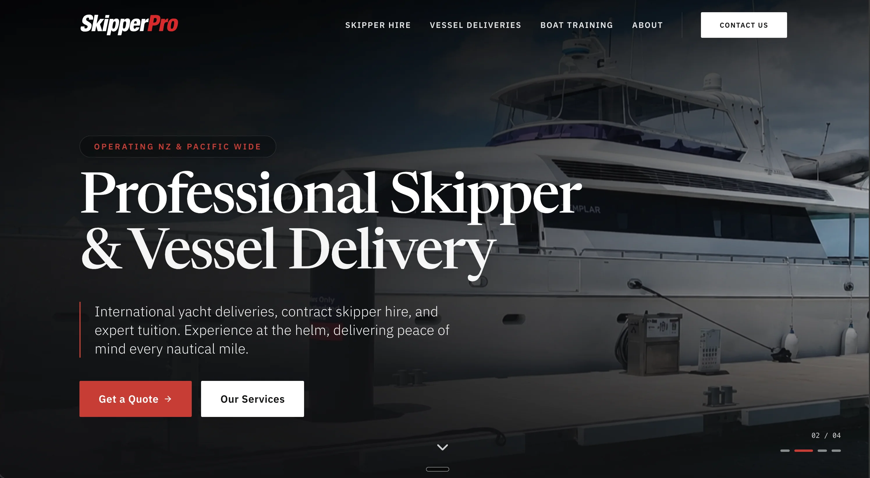 Skipper Pro inner screen mockup detail